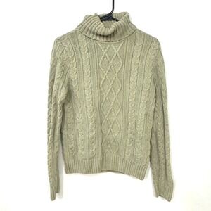 Cable Knit Turtleneck Sweater Grandpa Academia Quiet Luxury‎ Minimalist M